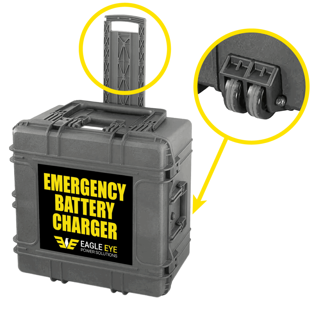 Emergency Battery Charger (Case w/handle & wheels) from Eagle Eye Power Solutions