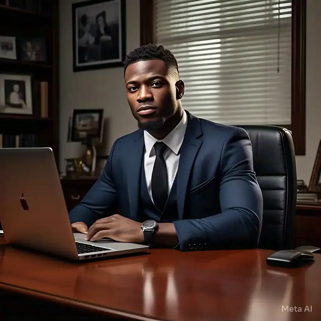 Successful-Businessman at his desk using AI tools.