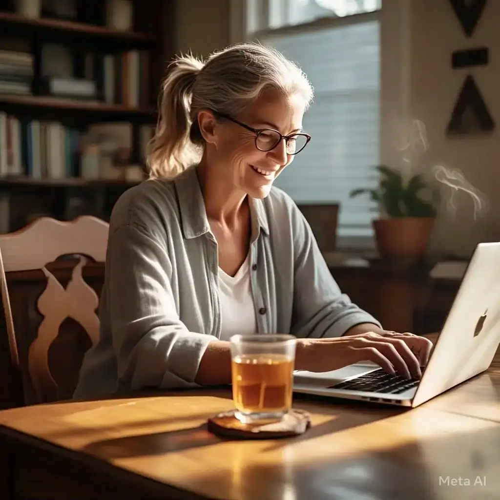 Successful-business-woman-taking-an-online-class-at-home.