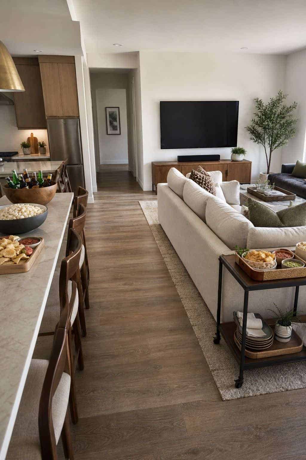 Keep traffic moving shown as a realistic Pretty Wild World image for 16 Super Bowl Home Decor Ideas for a Stylish Game-Day Setup.