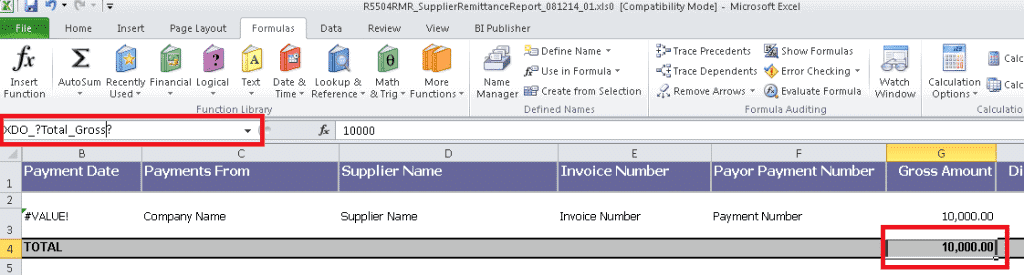 Excel templates for BI Publisher