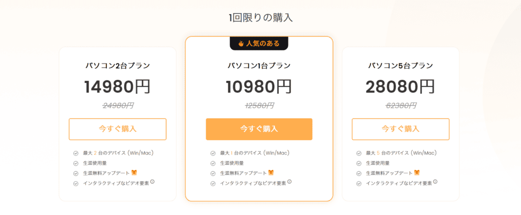 通常のFocuSeeの料金プランです
