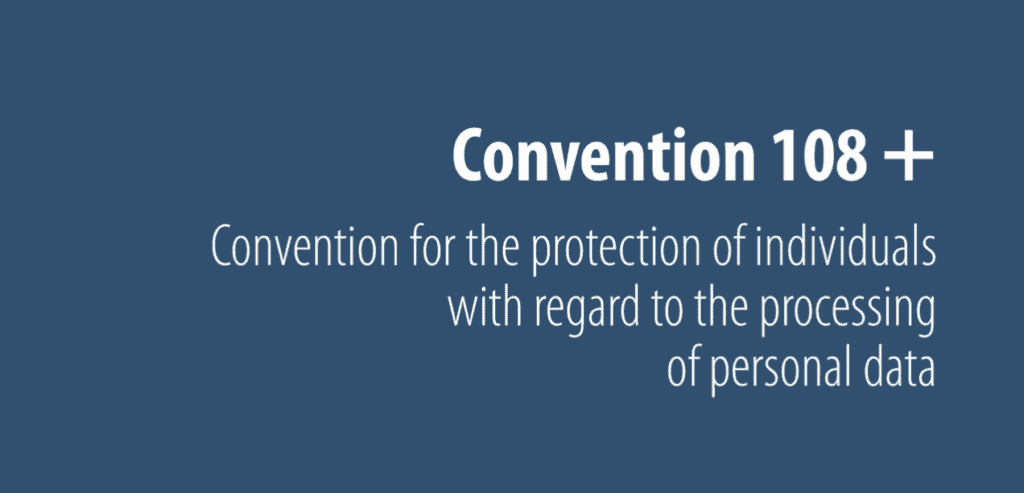 Graphic showing the words: Council of Europe Convention 108