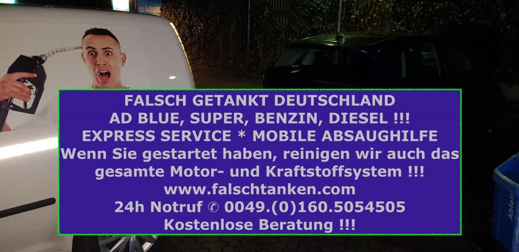 adBlue falsch getankt Werbung mit Abpumpen Fahrzeug