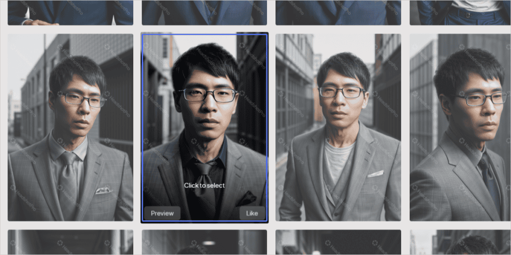 【商用利用OK】AIアバター画像を作れるHeadshotProとは?使い方や料金・注意点 実際にHeadshotProで生成されたAIアバター写真の2つ目です。