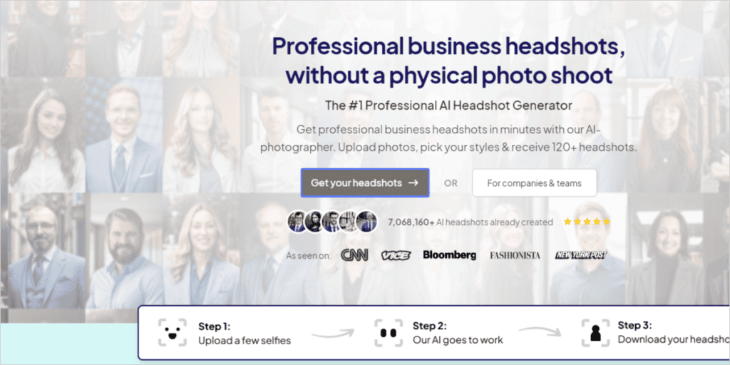 【商用利用OK】AIアバター画像を作れるHeadshotProとは?使い方や料金・注意点 HeadshotProの公式サイトにアクセスをする。
