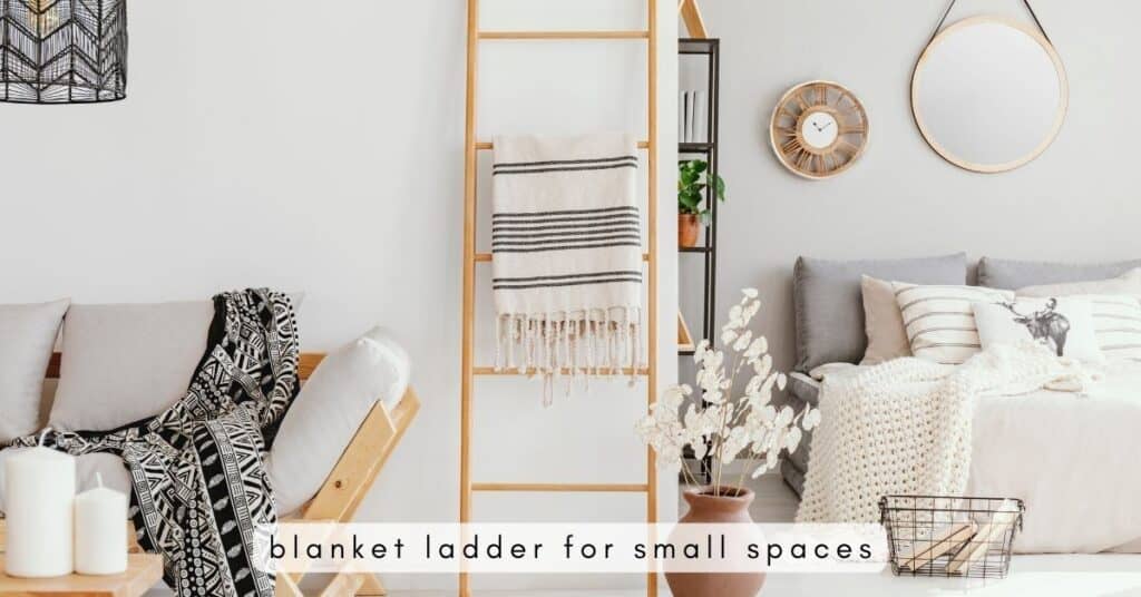 Blanket ladder in a bedroom