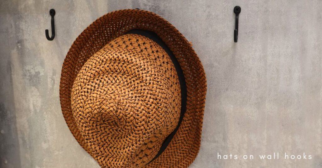 Woven hat on a wall hook