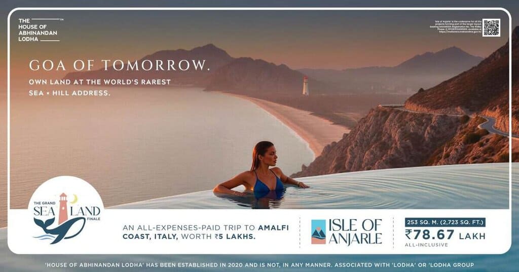 Infinity edge swimming pool overlooking the ocean at Isle of Anjarle by Abhinandan Lodha
