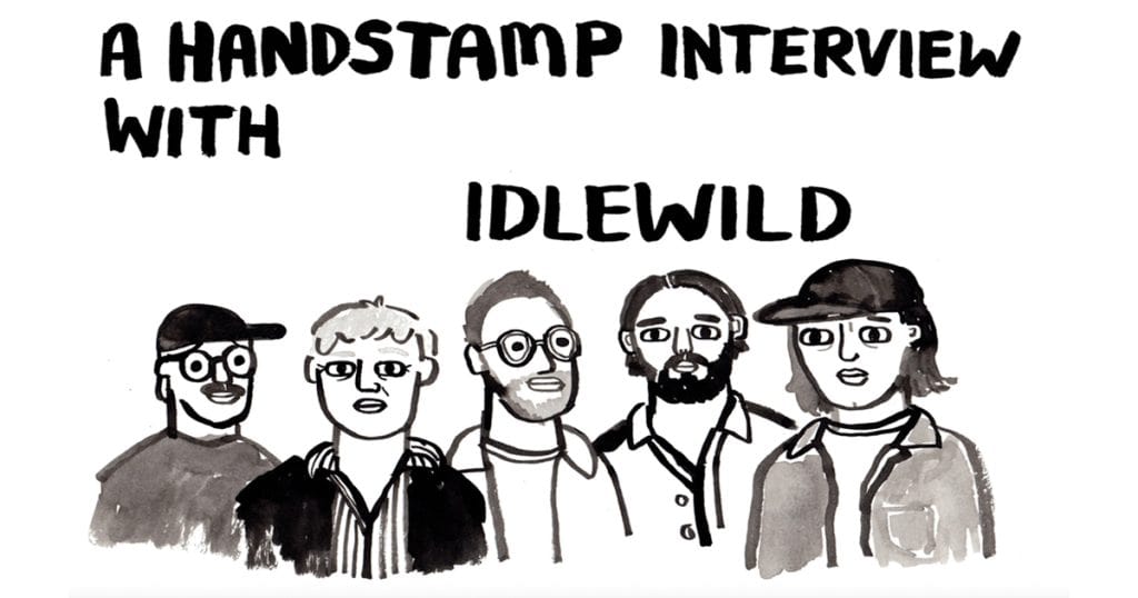 Idlewild band interview illustration, black and white sketch of band members, casual style, musical group portrait, hypebot feature image, music industry interview, independent artists, music marketing insights.