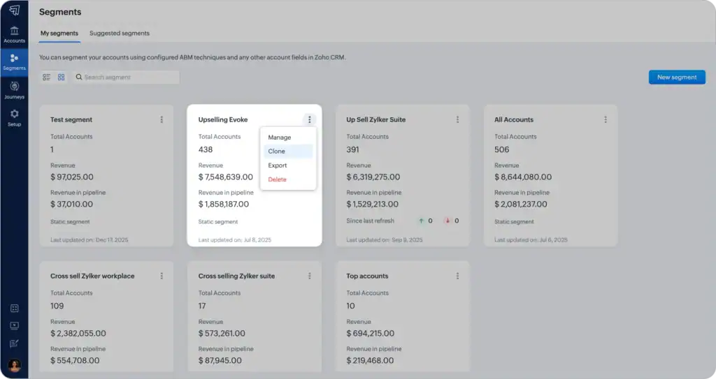Clone Existing Segments in One Click