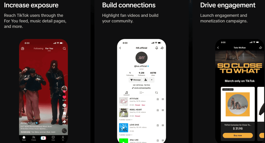 TikTok For Artists launches with Analytics, Pre-saves, Teams