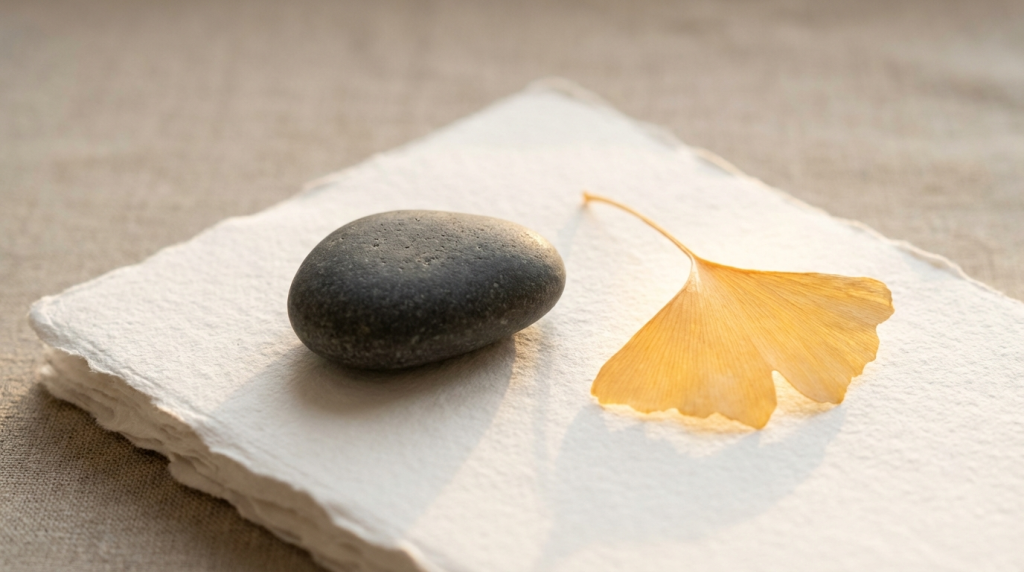 The Written Journey: A Powerful Path to Healing 3 River stone and ginkgo leaf 85af08758a
