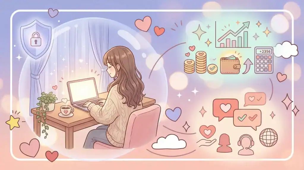 自宅でも安心で稼げるイメージ画像です