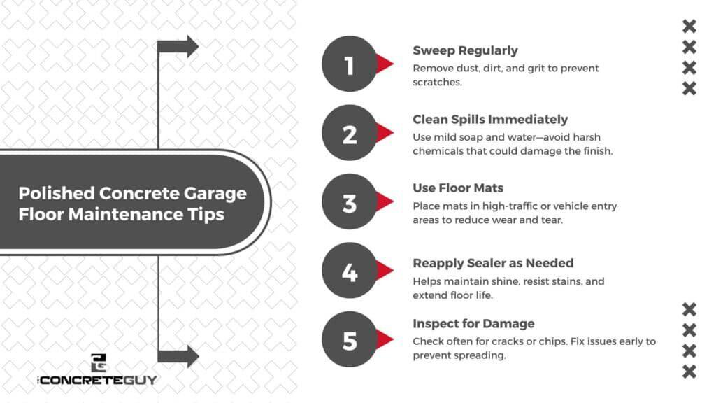 Polished Concrete Garage Floor Maintenance Tips