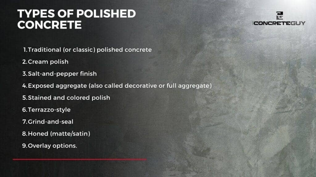 Types of Polished Concrete