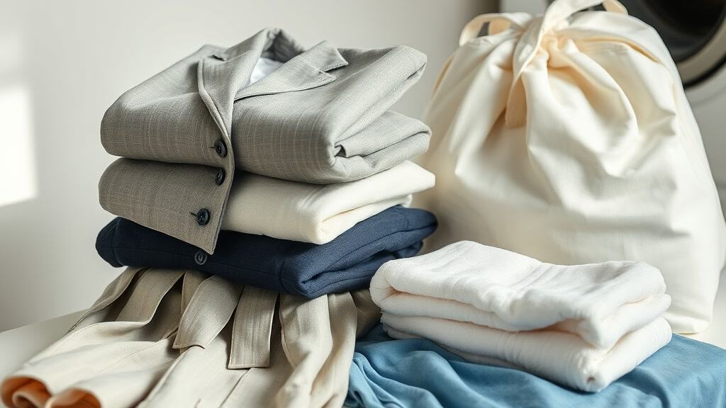 たたみ台に置かれた制服の上下と体操服、スクールバッグ