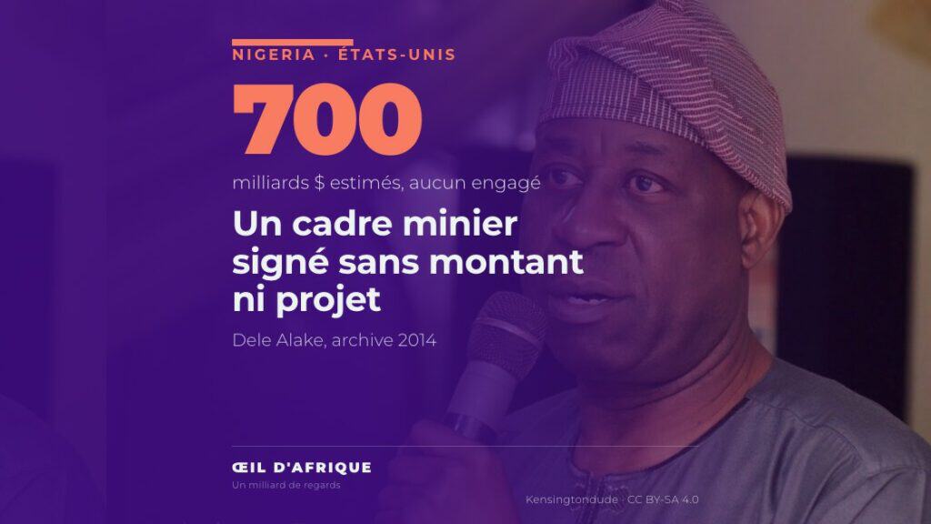 Dele Alake, ministre nigérian du Développement des minerais solides, signataire du cadre Nigeria États-Unis sur les minerais, photographié en 2014