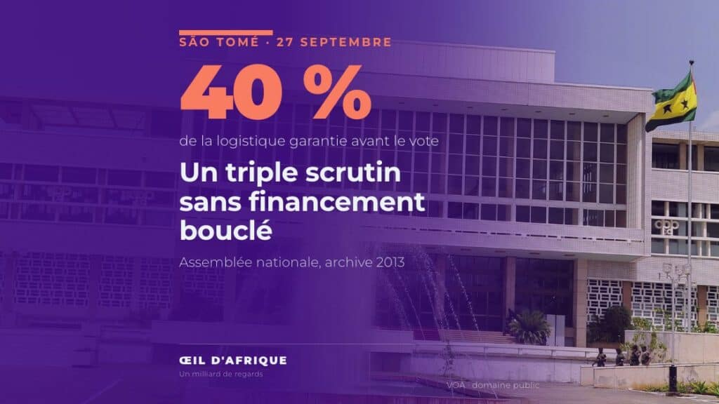 Le bâtiment de l'Assemblée nationale à São Tomé, dont les 55 sièges sont en jeu aux élections à São Tomé du 27 septembre 2026