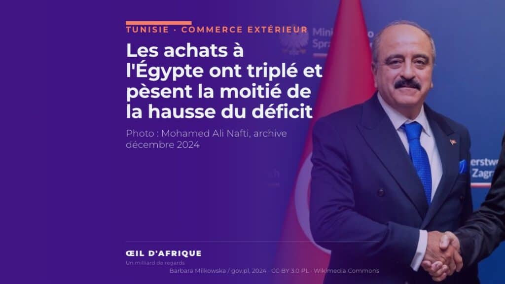 Mohamed Ali Nafti, ministre tunisien des Affaires étrangères ; le déficit commercial de la Tunisie avec l'Égypte a triplé en un an