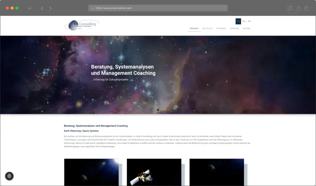 Webdesign Projekt für Yves Buhler aus Wedel