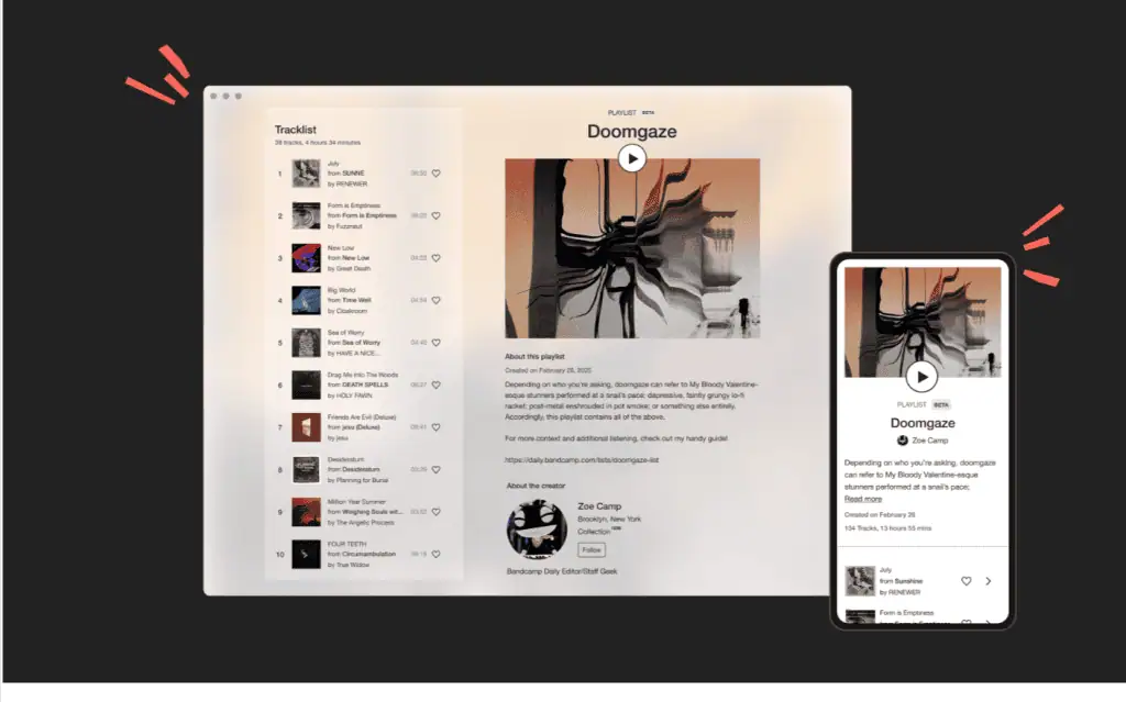 Bandcamp adds shareable playlists