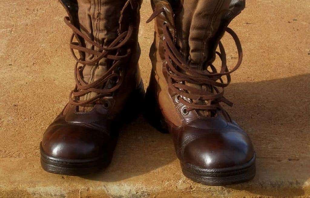 leather shiny and polished boots footwear with lace-ups