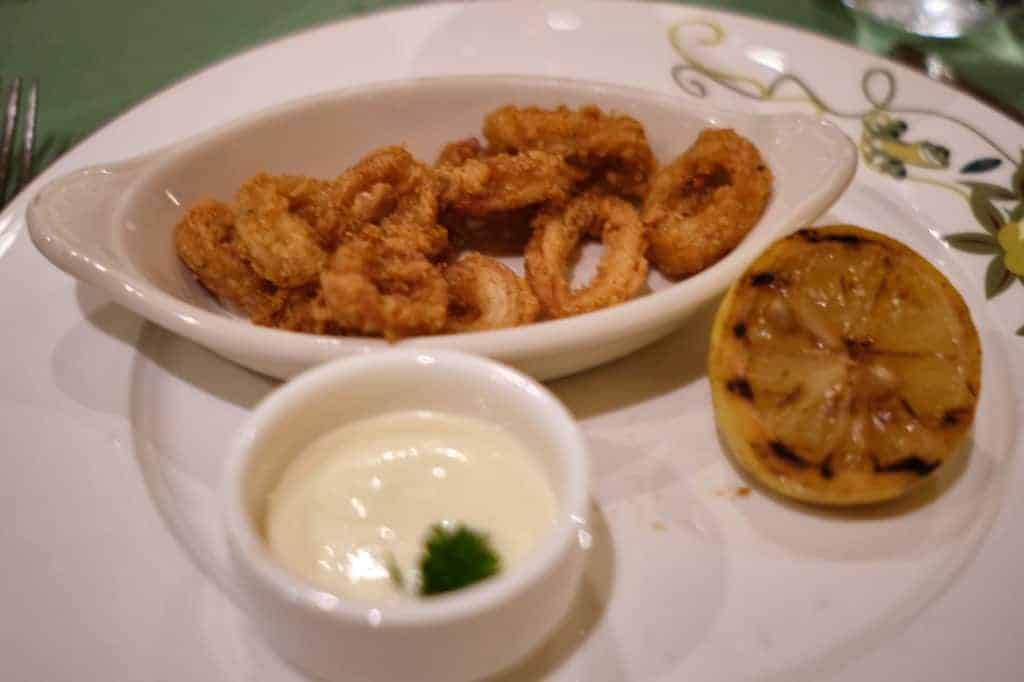 Fried Spiced Calamari at Tiana's Place the Disney Wonder