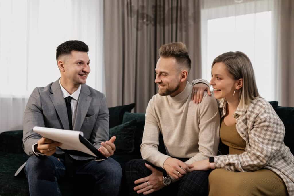 San Diego Home Offers - A Realtor discussing an offer with buyers
