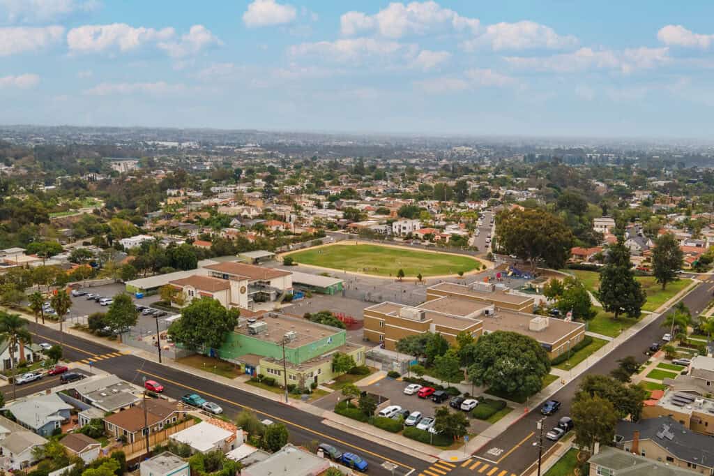 A Drone Shot of a Walkable Neighborhood in North Park