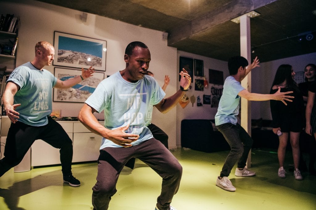 Manifest Nation boys perform at a bar mitzvah