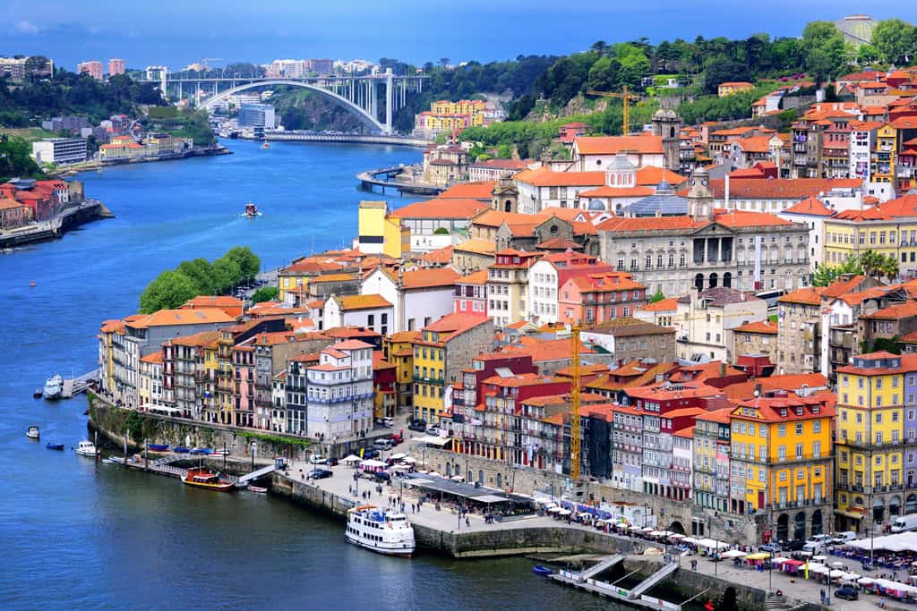 ribeira, the old town of porto, and the river douro, portugal