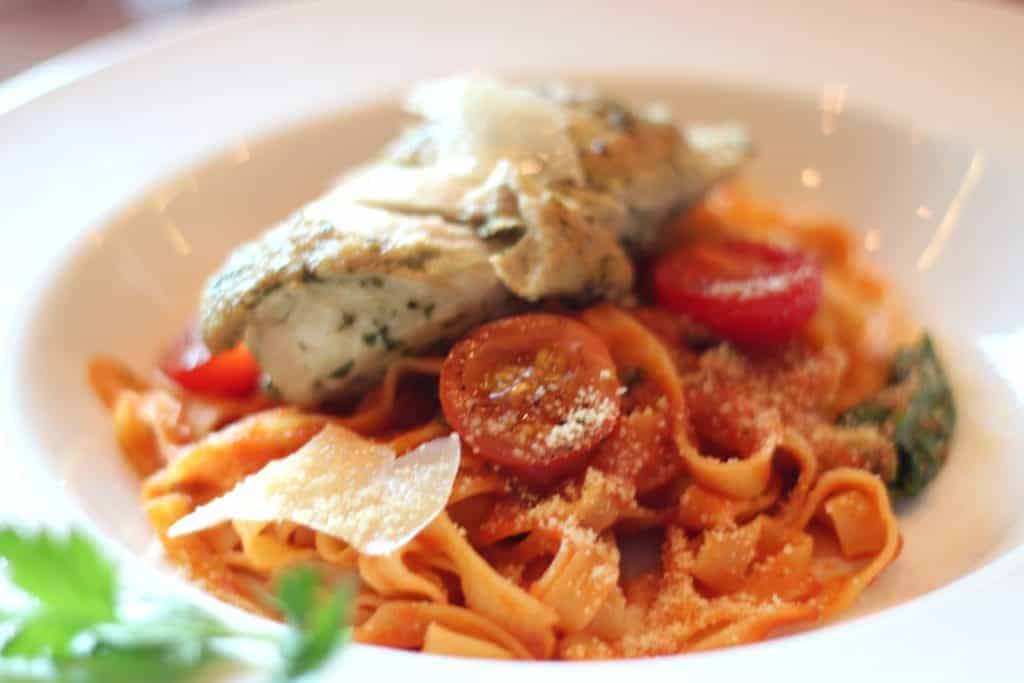 Fettuccine with Grilled Chicken Main Dining Lunch Menu Transatlantic Cruise Disney Magic
