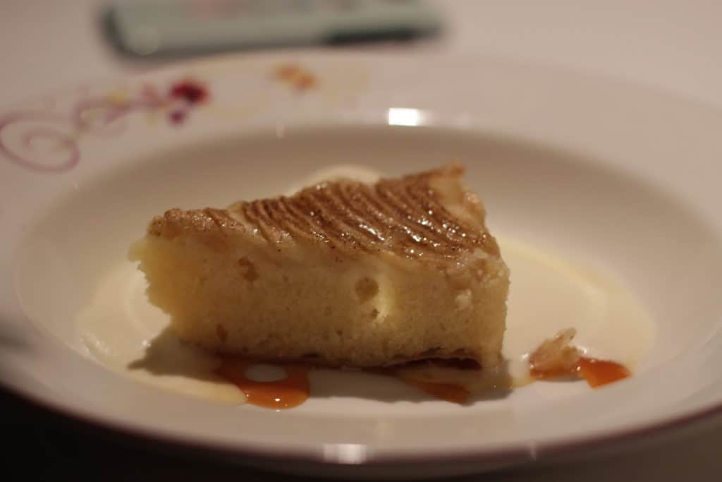 Almond Tart served with Caramel Sauce and Vanilla Ice Cream Rapunzel's Royal Table Seasons Menu