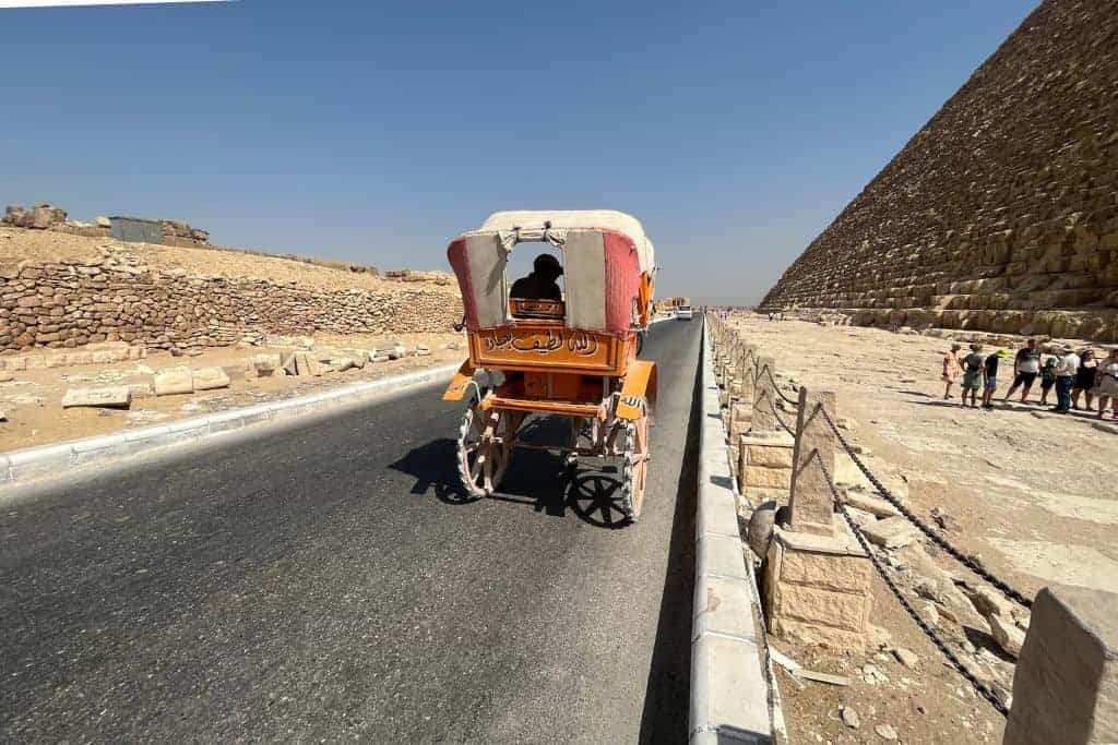 Tuk tuk at Giza Plateu in Cairo Egypt