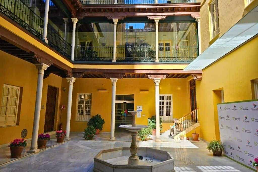 Interior courtyard of the Granada Provincial Tourist Office near Plaza Nueva – a lesser-known gem featuring traditional Andalusian architecture and helpful travel resources.