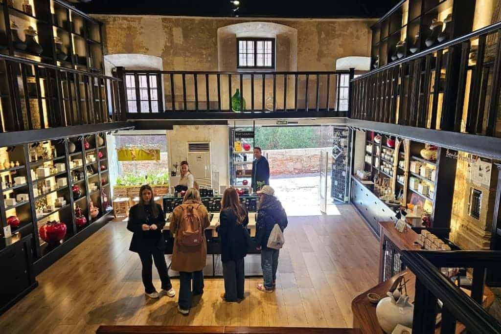 Inside the boutique at Patio de los Perfumes on Carrera del Darro, Granada – a hidden gem for fragrance lovers offering handcrafted perfumes and Andalusian aromas.