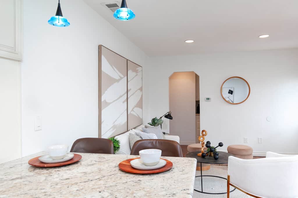 1422-24 Felton Street - View of the Living Room from the Kitchen Island