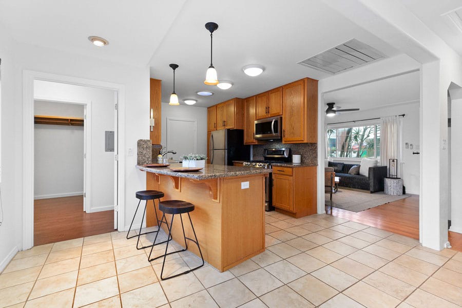 2344 Commonwealth Ave - Open Style Kitchen and a View to the Living Room Area