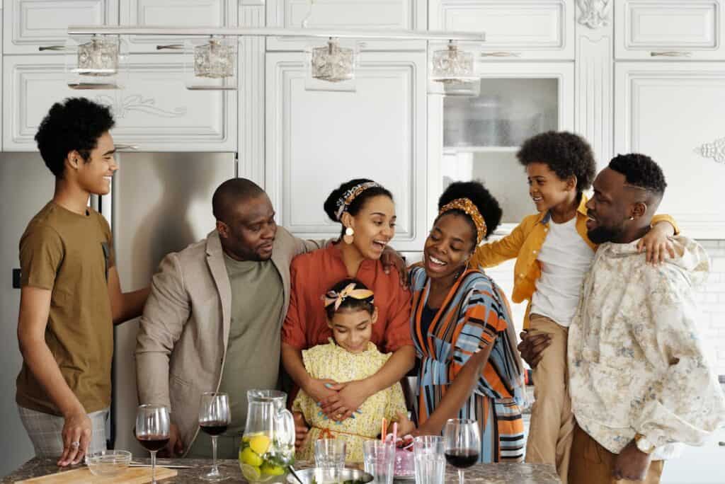A Happy Family inside a Kitchen