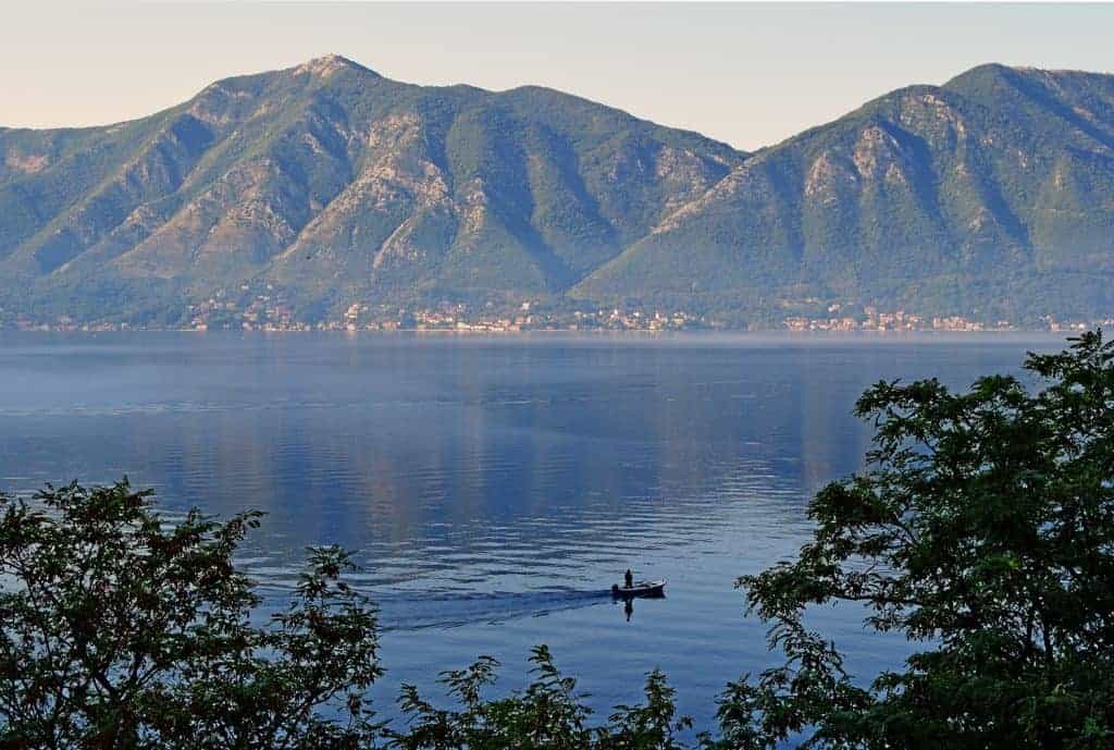 Misty sunrise from the hotel over Kotor bay