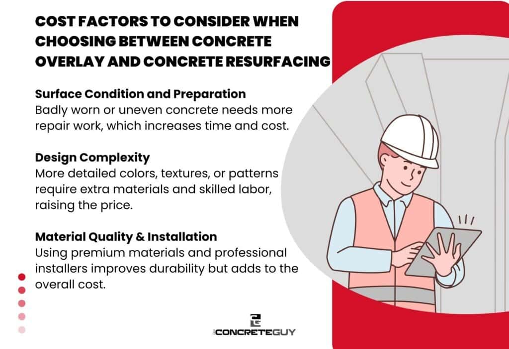 Cost Factors to Consider When Choosing Between Concrete Overlay and Concrete Resurfacing