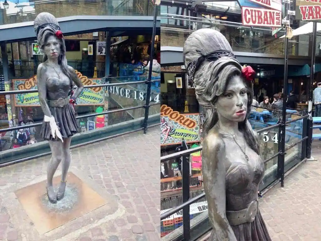 Camden Market in London: Hier steht die Amy Winehouse Statue