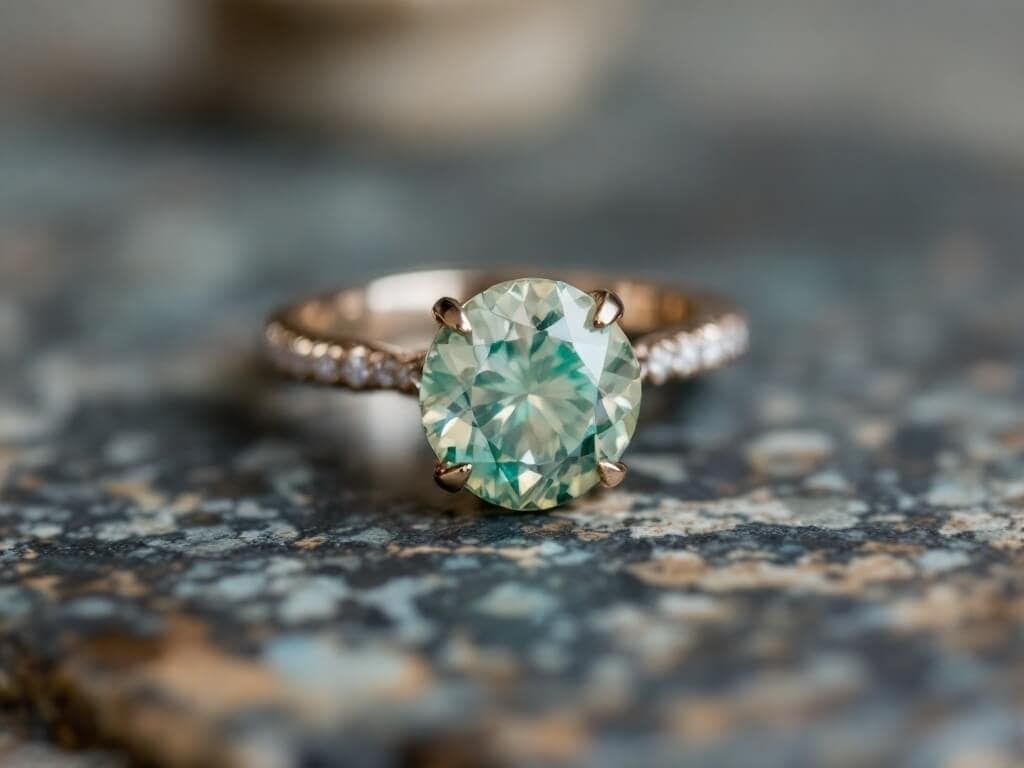Moss Agate Wedding Ring