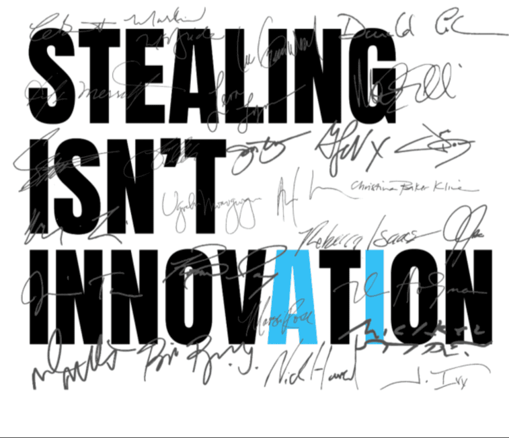 musicians stealing isn't innovation campaign