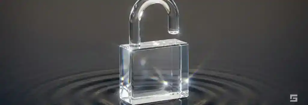 A clear glass unlocked padlock over a slate gray background, symbolizing securing release from jail. Grano Law Offices, P.C. criminal defense resources.