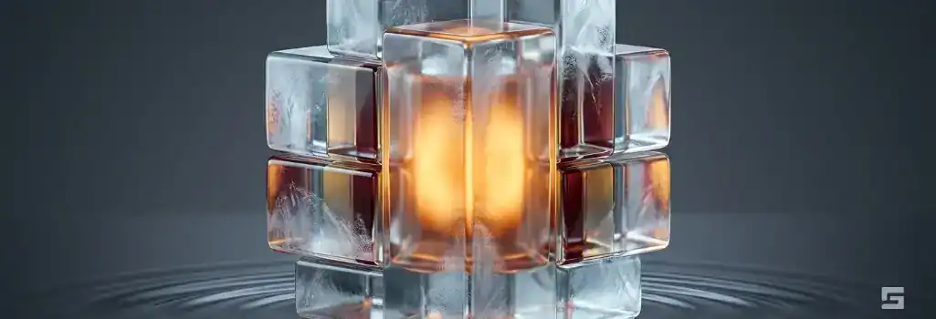A solid clear glass pillar surrounded by a protective warm amber glow on a navy blue background, symbolizing steadfast legal defense. High-stakes criminal defense by Grano Law Offices, P.C.