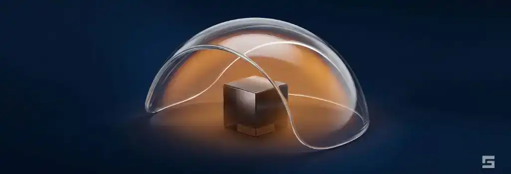 A clear glass canopy providing a protective amber glow over a geometric shape on a navy blue background, representing the preservation of an accident claim. Strategic personal injury resources by Grano Law Offices, P.C.
