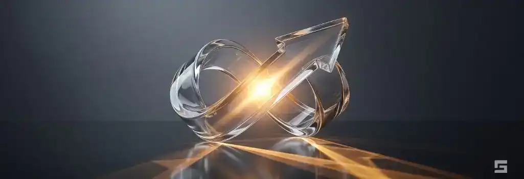 A clear glass open path sculpture radiating a hopeful amber light on a dark slate gray background, symbolizing driver's license reinstatement. Strategic MVD hearing and DWI defense resources from Grano Law Offices, P.C.