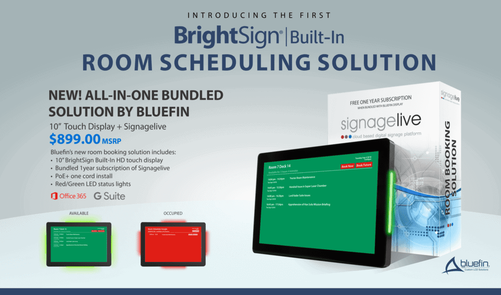 Bluefin International launches BrightSign room booking solution